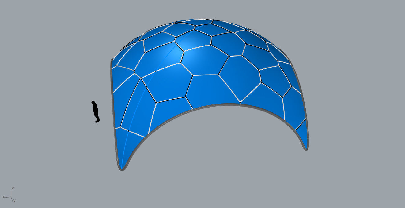 Voronoi Dome Wireframe Structure Stand Alone Pavilion v1 3D model_48