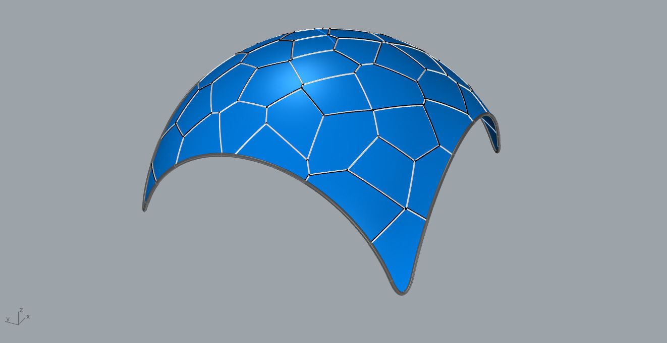 Voronoi Dome Wireframe Structure Stand Alone Pavilion v1 3D model_55