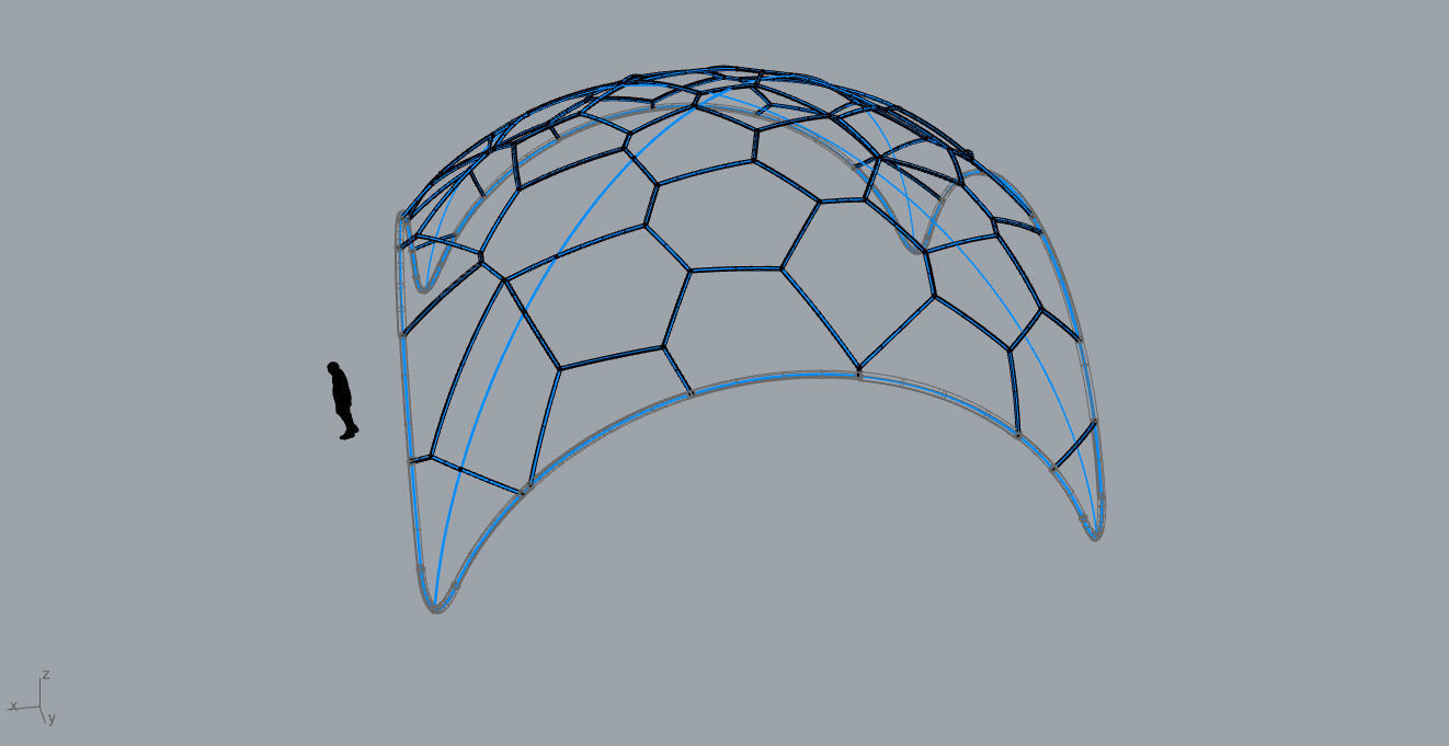 Voronoi Dome Wireframe Structure Stand Alone Pavilion v1 3D model_68