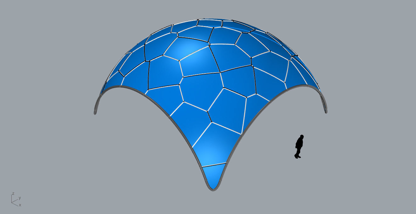 Voronoi Dome Wireframe Structure Stand Alone Pavilion v1 3D model_61