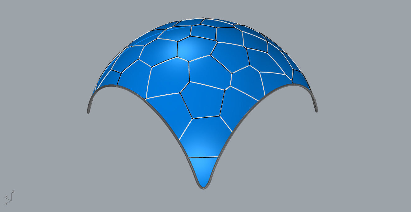 Voronoi Dome Wireframe Structure Stand Alone Pavilion v1 3D model_51