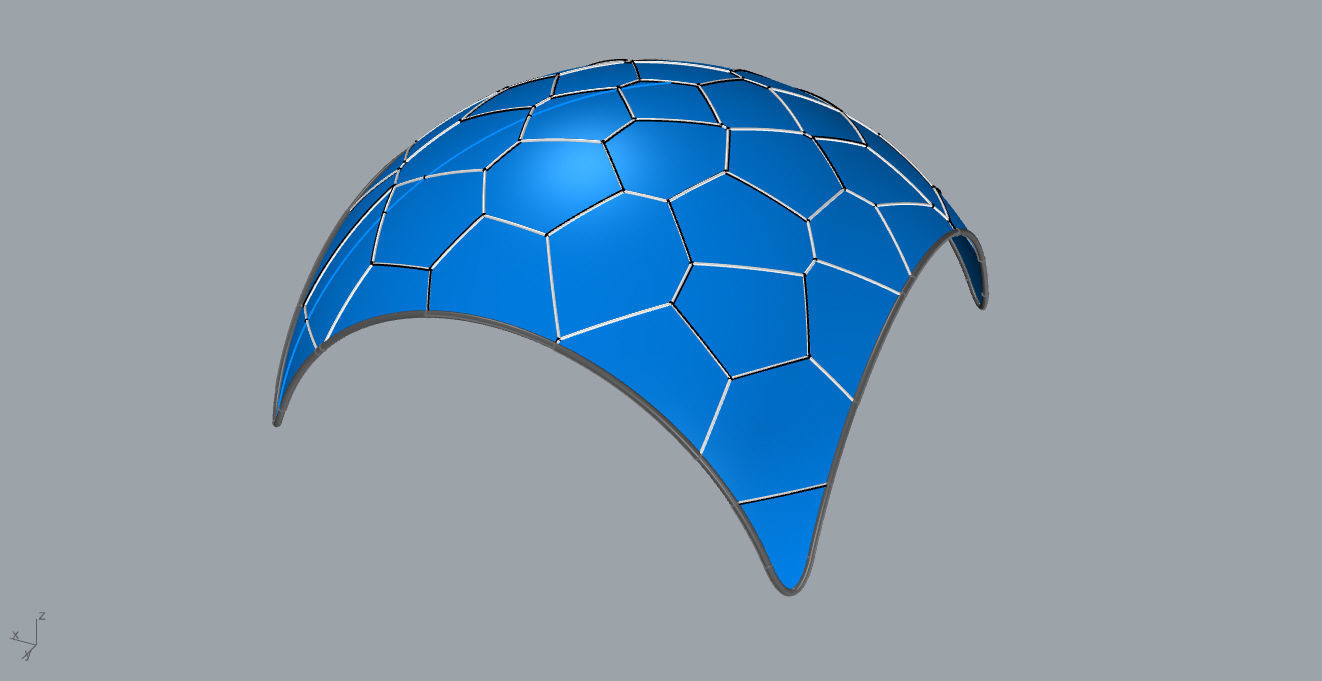 Voronoi Dome Wireframe Structure Stand Alone Pavilion v1 3D model_50