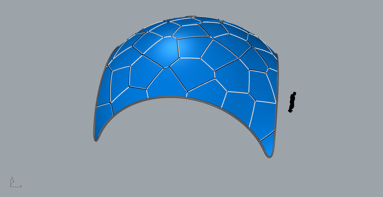 Voronoi Dome Wireframe Structure Stand Alone Pavilion v1 3D model_59