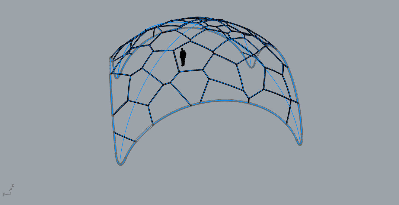 Voronoi Dome Wireframe Structure Stand Alone Pavilion v1 3D model_73