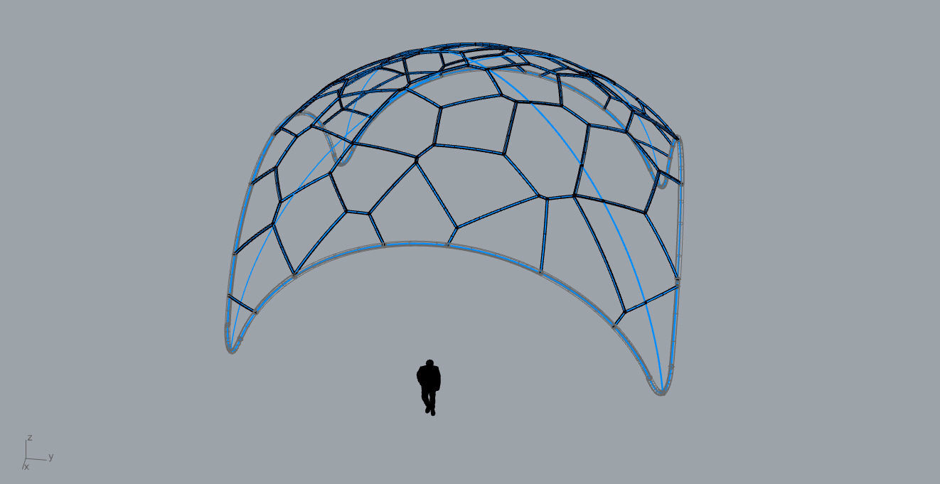 Voronoi Dome Wireframe Structure Stand Alone Pavilion v1 3D model_64