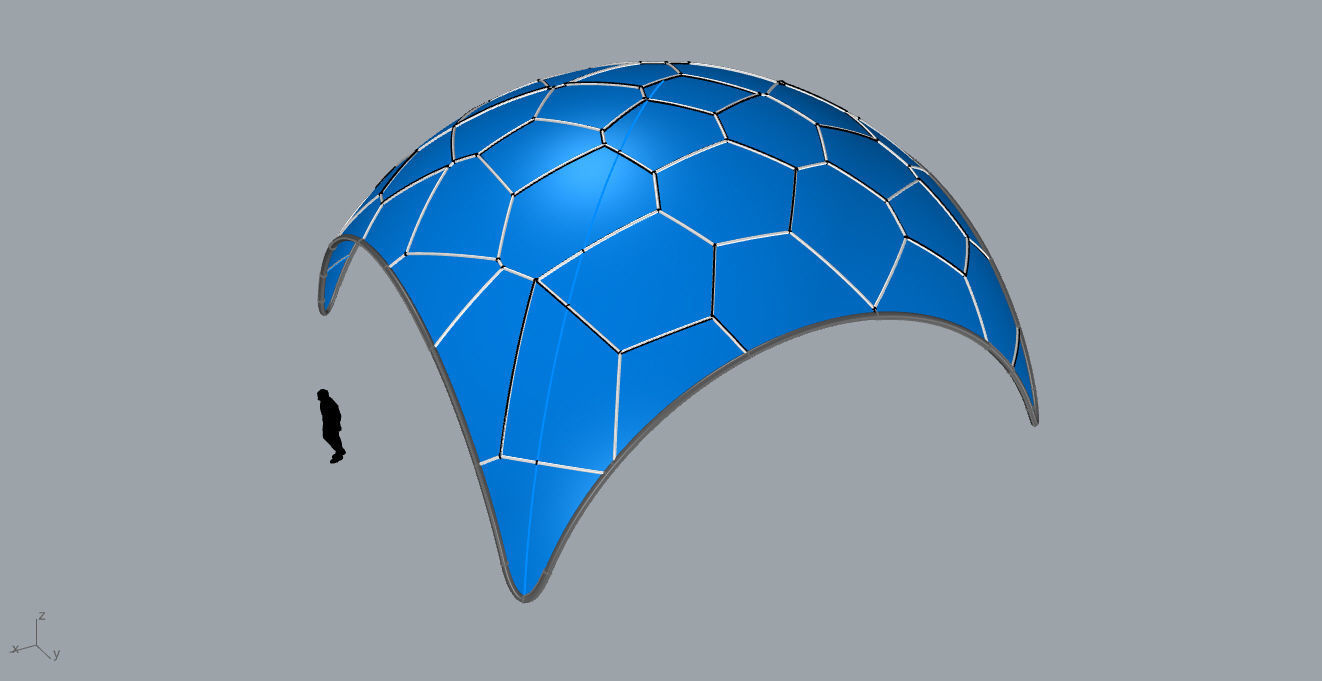 Voronoi Dome Wireframe Structure Stand Alone Pavilion v1 3D model_47