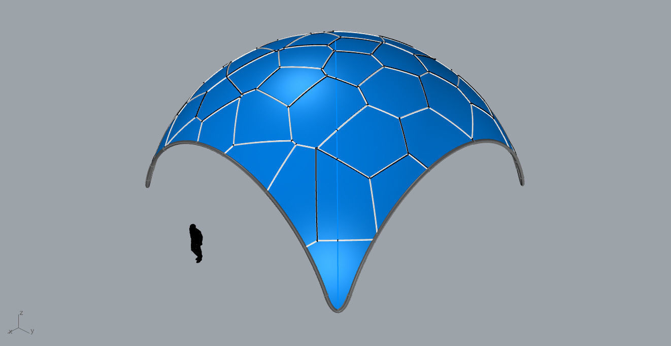 Voronoi Dome Wireframe Structure Stand Alone Pavilion v1 3D model_46