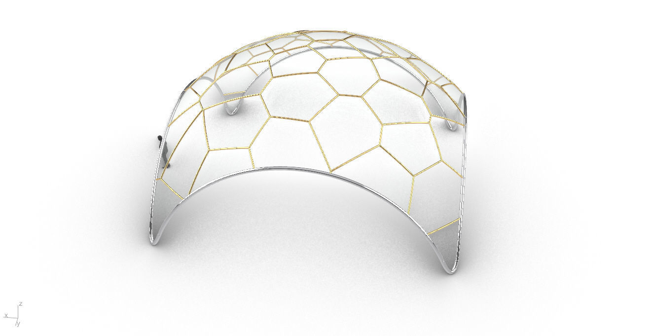 Voronoi Dome Wireframe Structure Stand Alone Pavilion v1 3D model_29