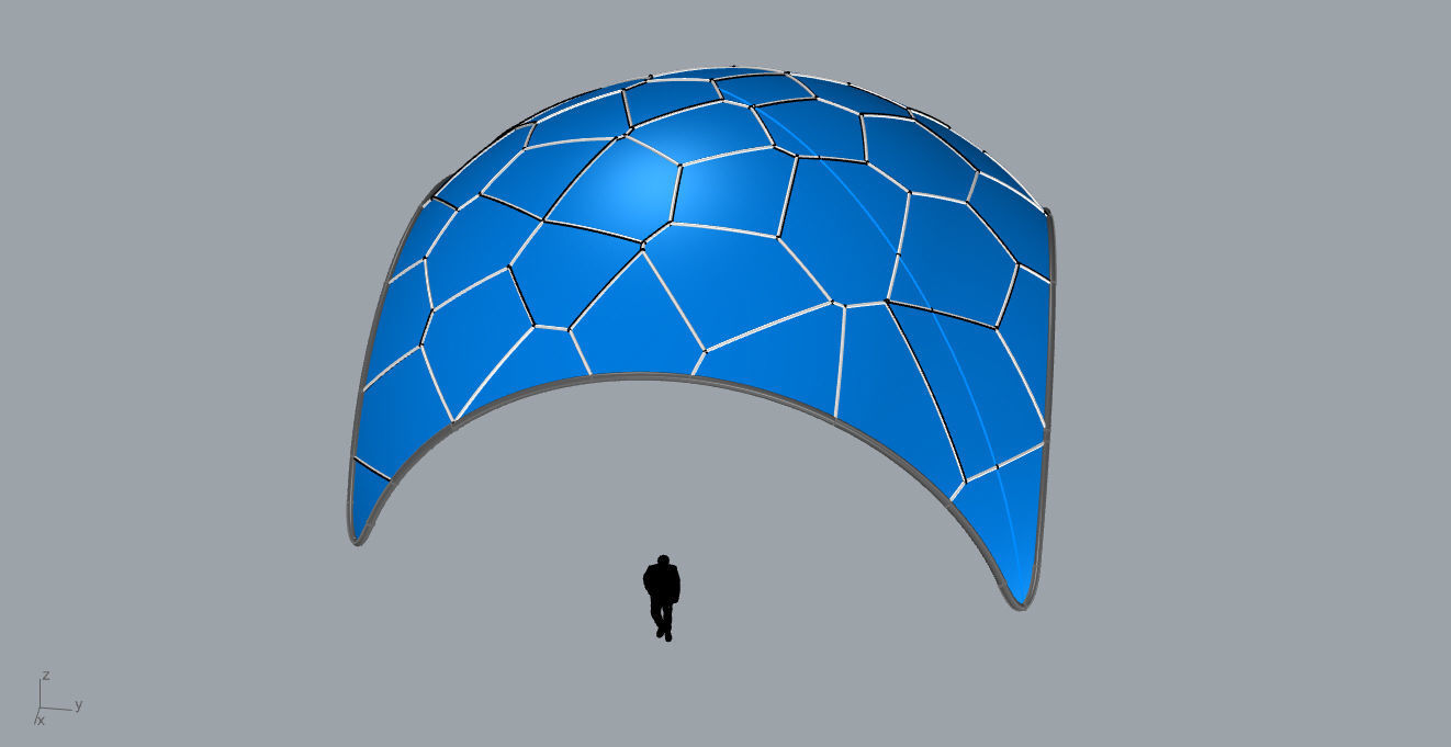 Voronoi Dome Wireframe Structure Stand Alone Pavilion v1 3D model_44