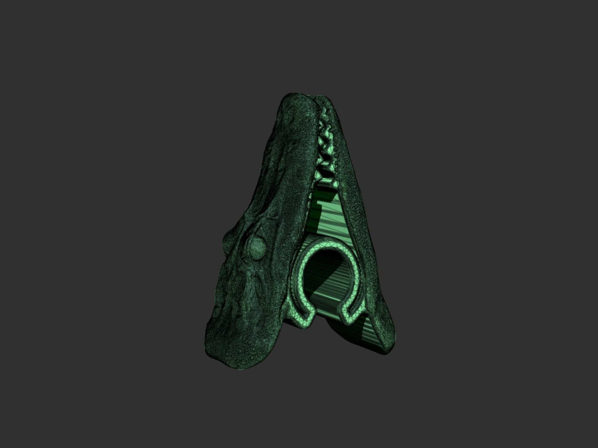 Alligator Chip Clip 3D print model_5