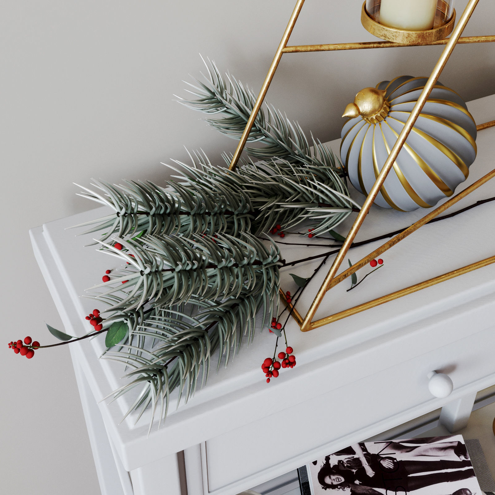 Christmas decor set 04 3D model_5