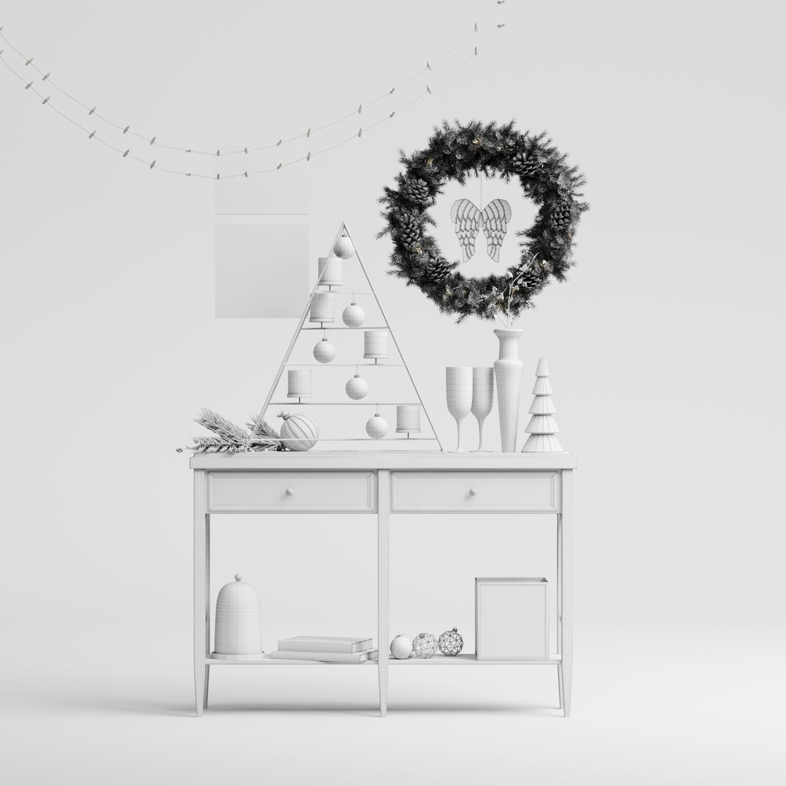 Christmas decor set 04 3D model_7