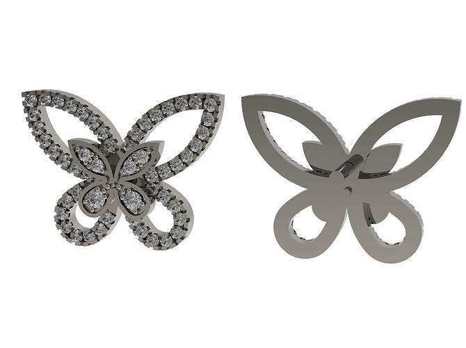  earrings puset BUTTERFLY N - 10 Free 3D print model