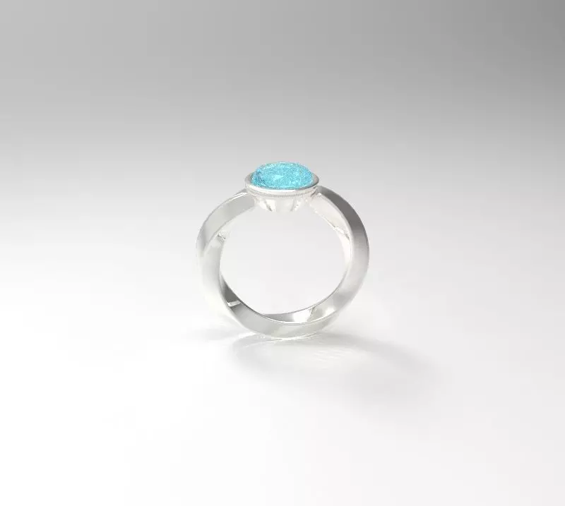 Jewelry aqua stone ring Free low-poly 3D model