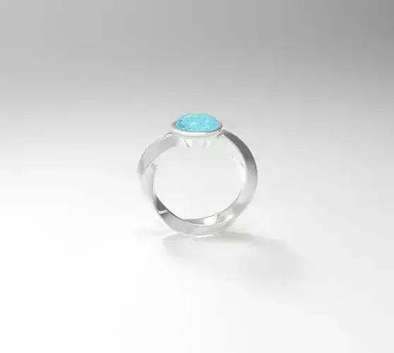 Jewelry aqua stone ring