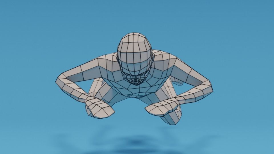 Low Poly Swimming Kid Low-poly 3D model_18