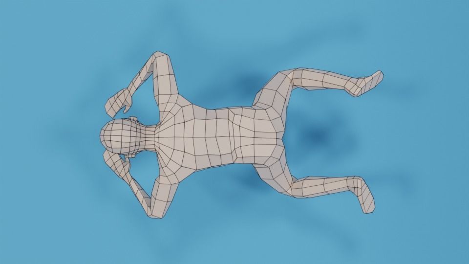 Low Poly Swimming Kid Low-poly 3D model_19