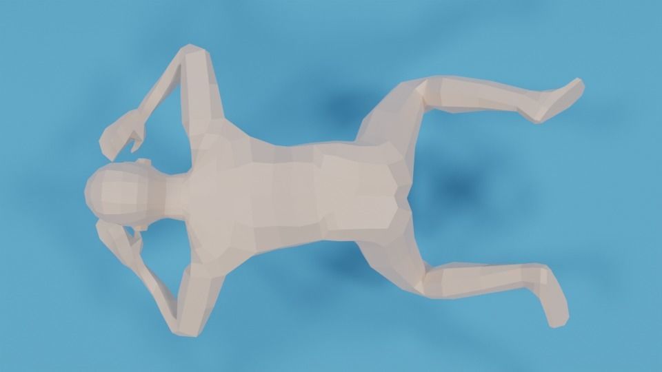Low Poly Swimming Kid Low-poly 3D model_9