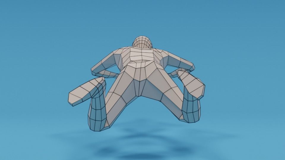 Low Poly Swimming Kid Low-poly 3D model_14