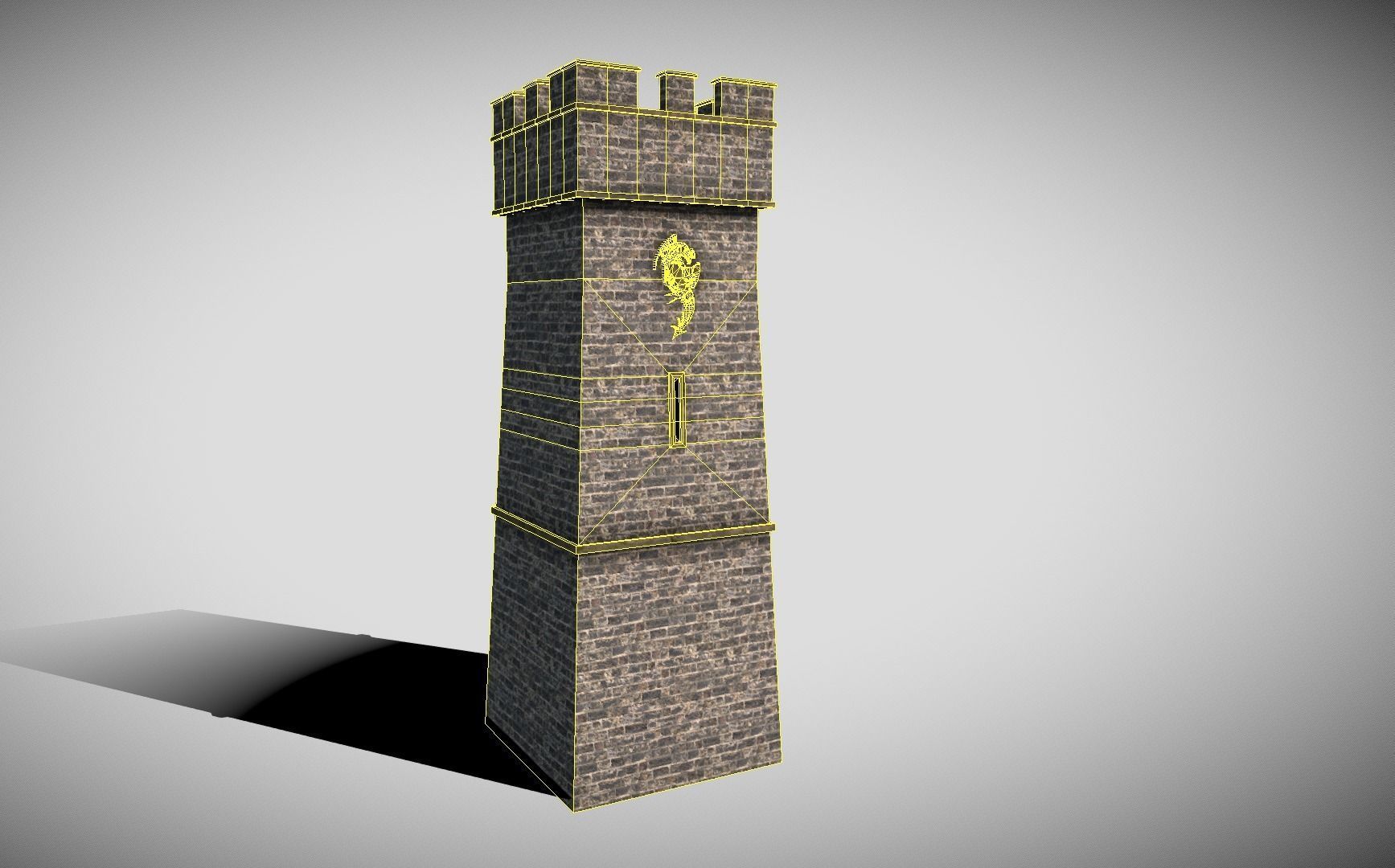 Medieval Castle Tower Low-poly 3D model_15
