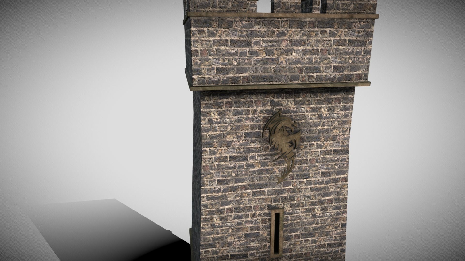 Medieval Castle Tower Low-poly 3D model_8