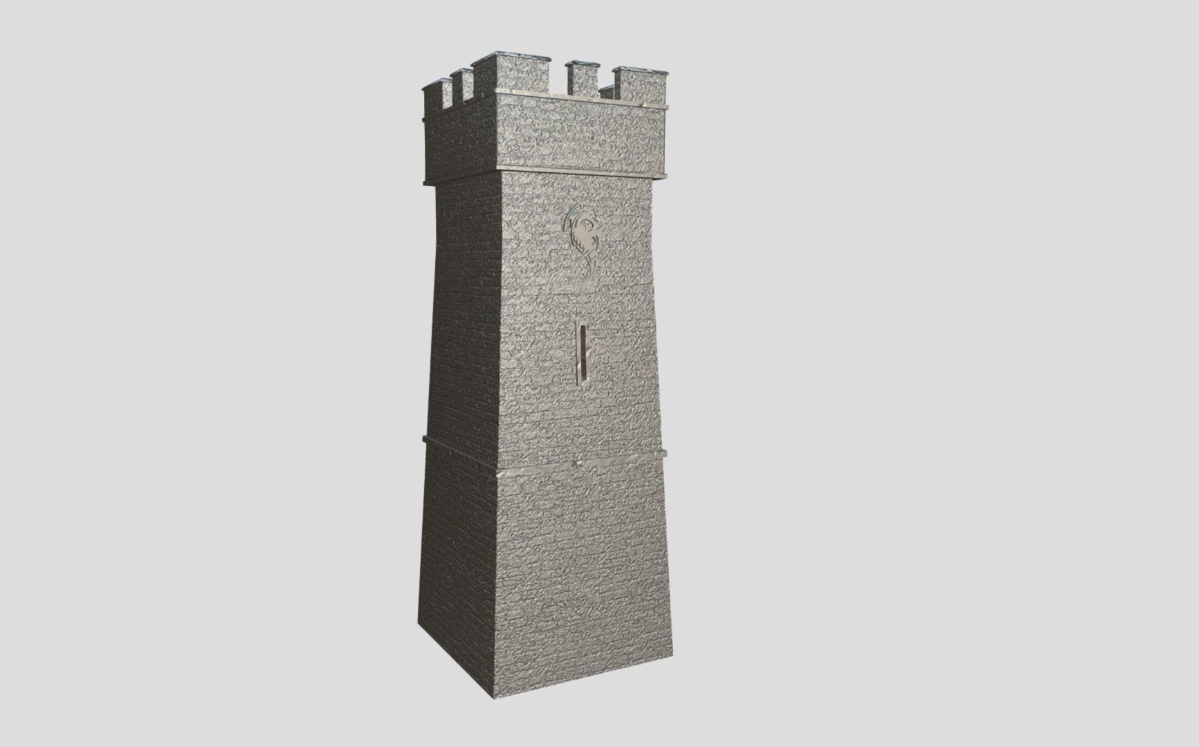 Medieval Castle Tower Low-poly 3D model_10