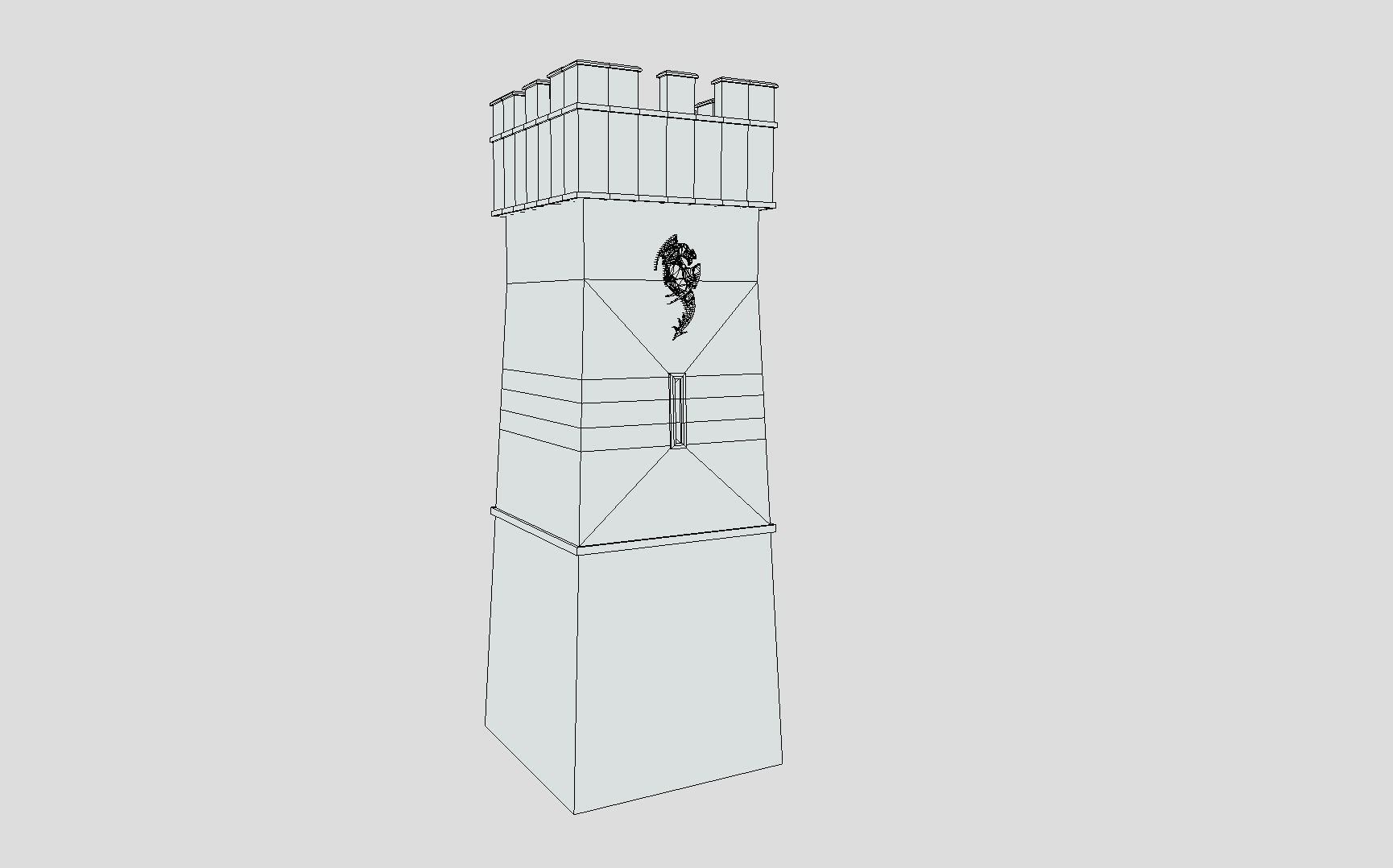 Medieval Castle Tower Low-poly 3D model_12