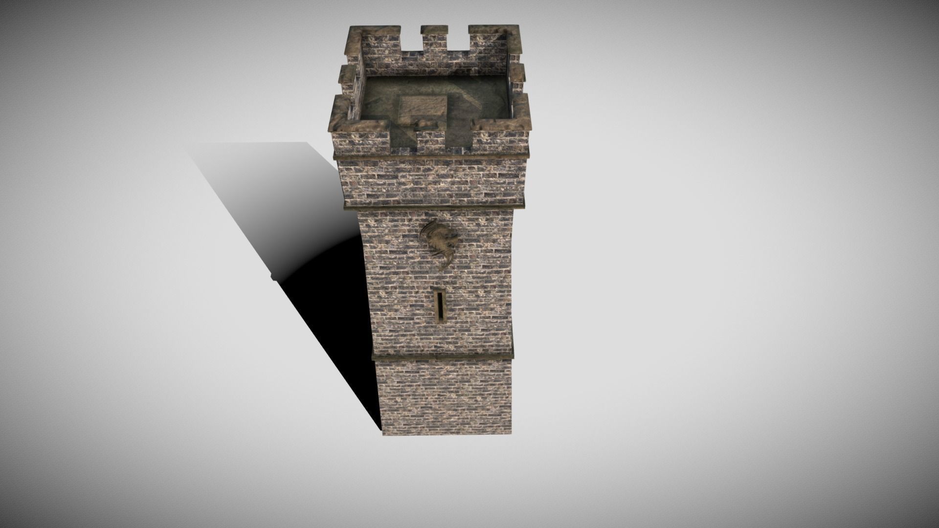 Medieval Castle Tower Low-poly 3D model_3