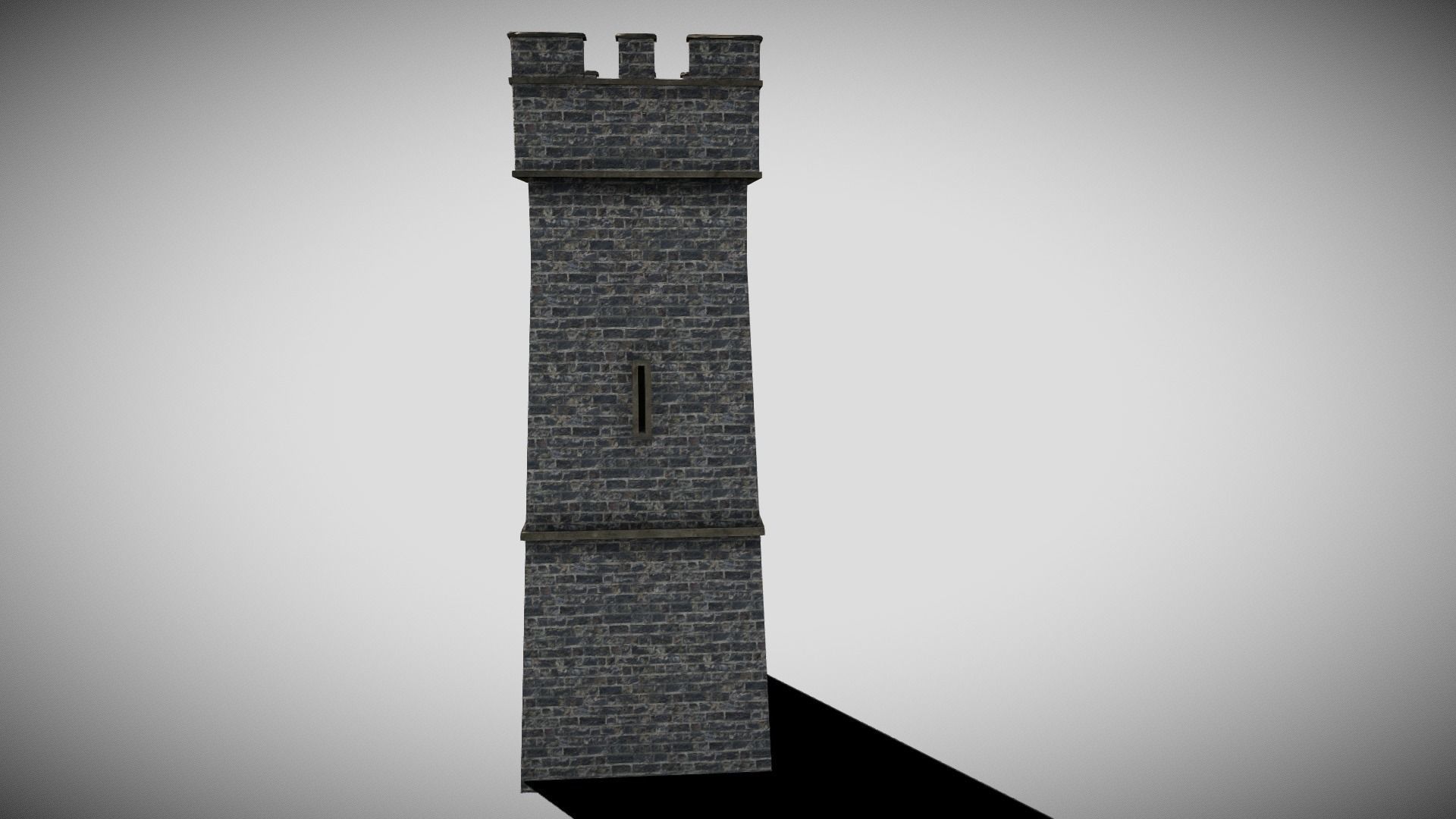 Medieval Castle Tower Low-poly 3D model_6