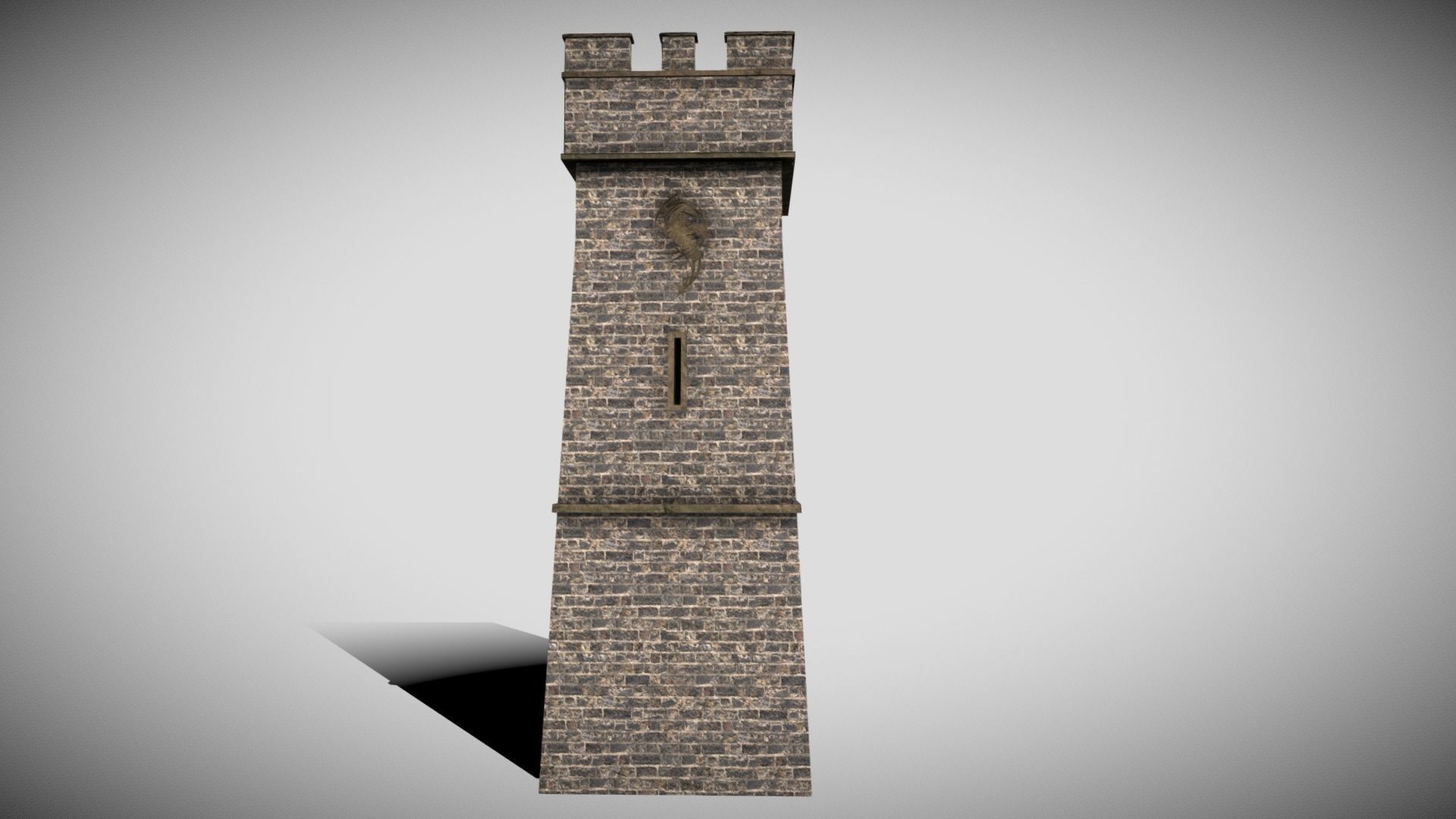 Medieval Castle Tower Low-poly 3D model_2