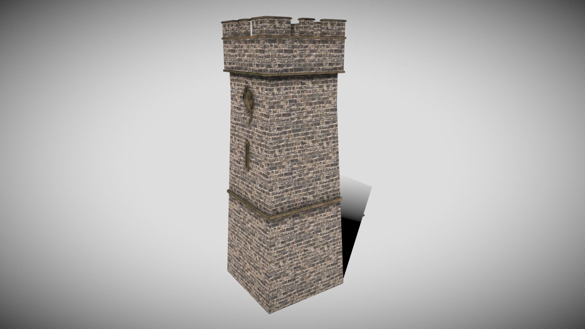 Medieval Castle Tower Low-poly 3D model_4