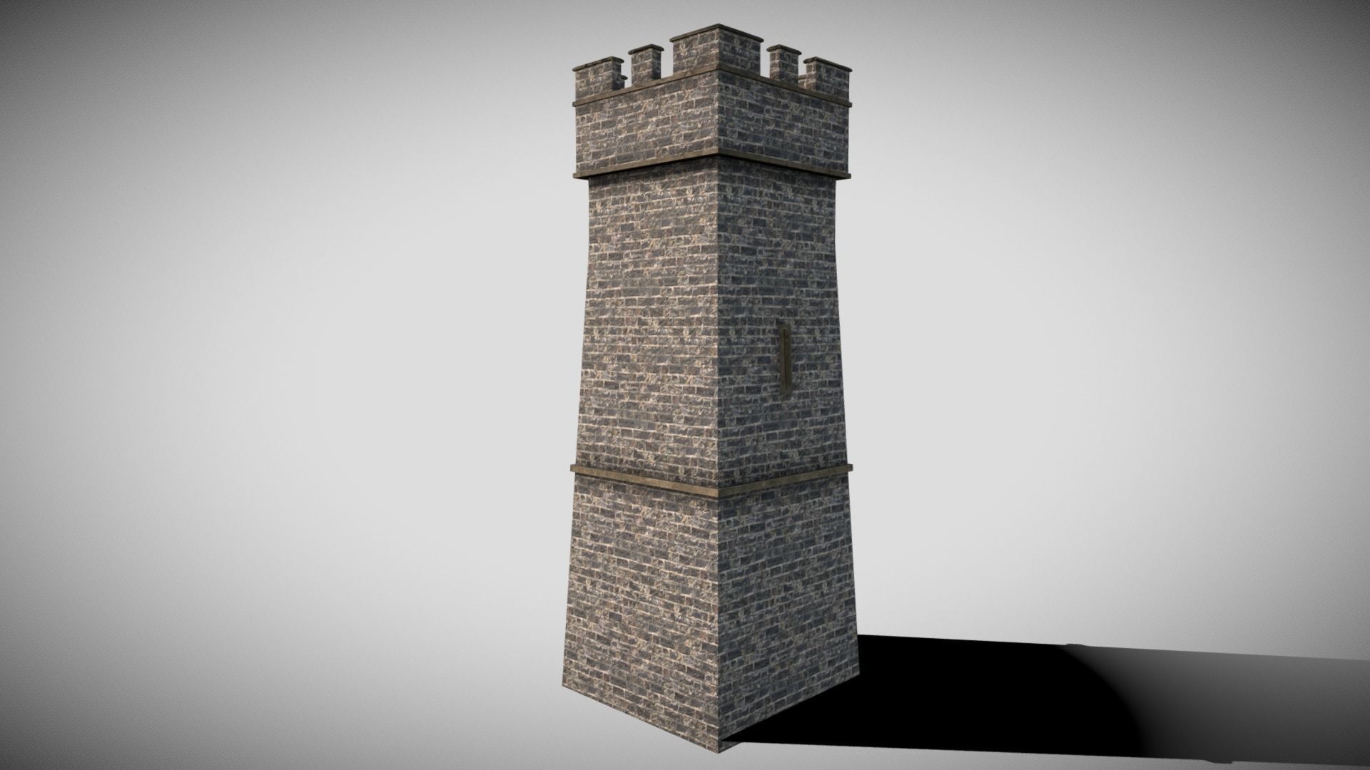 Medieval Castle Tower Low-poly 3D model_5