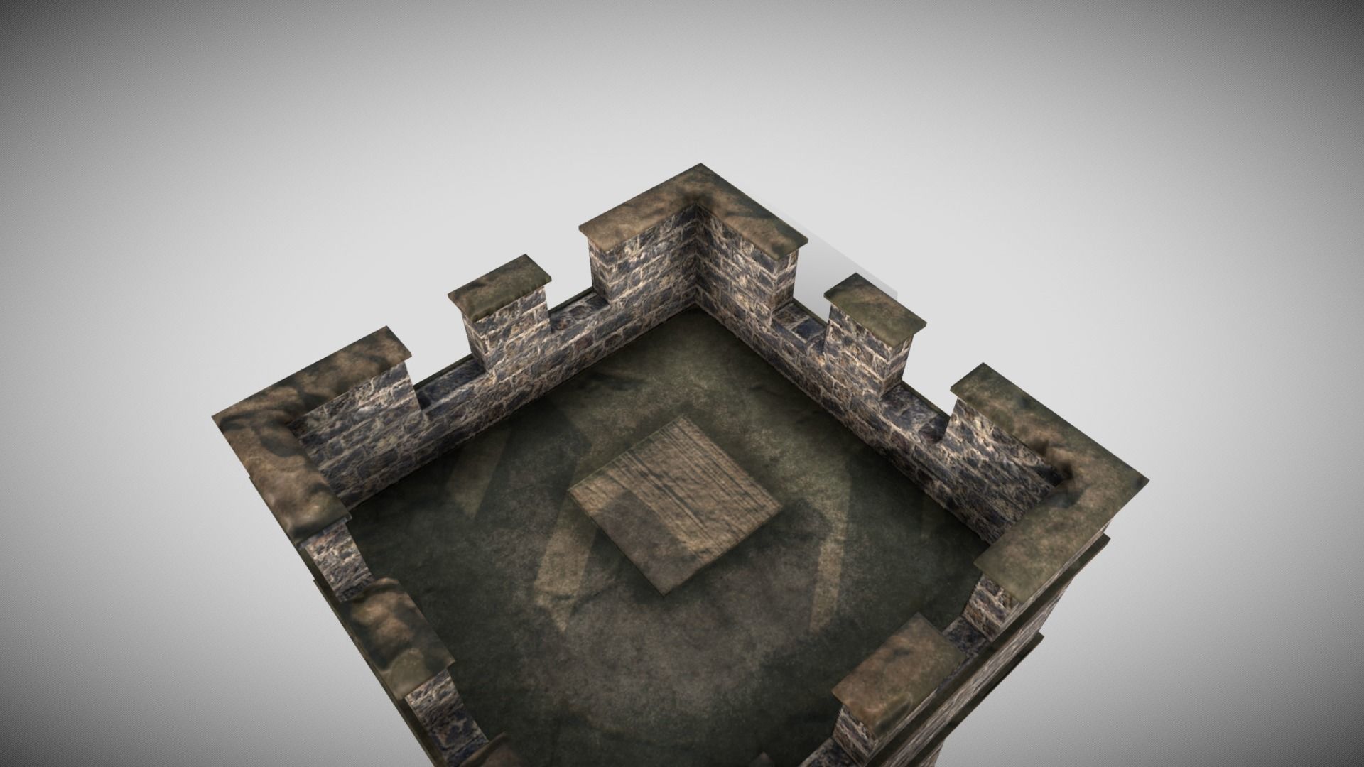 Medieval Castle Tower Low-poly 3D model_7
