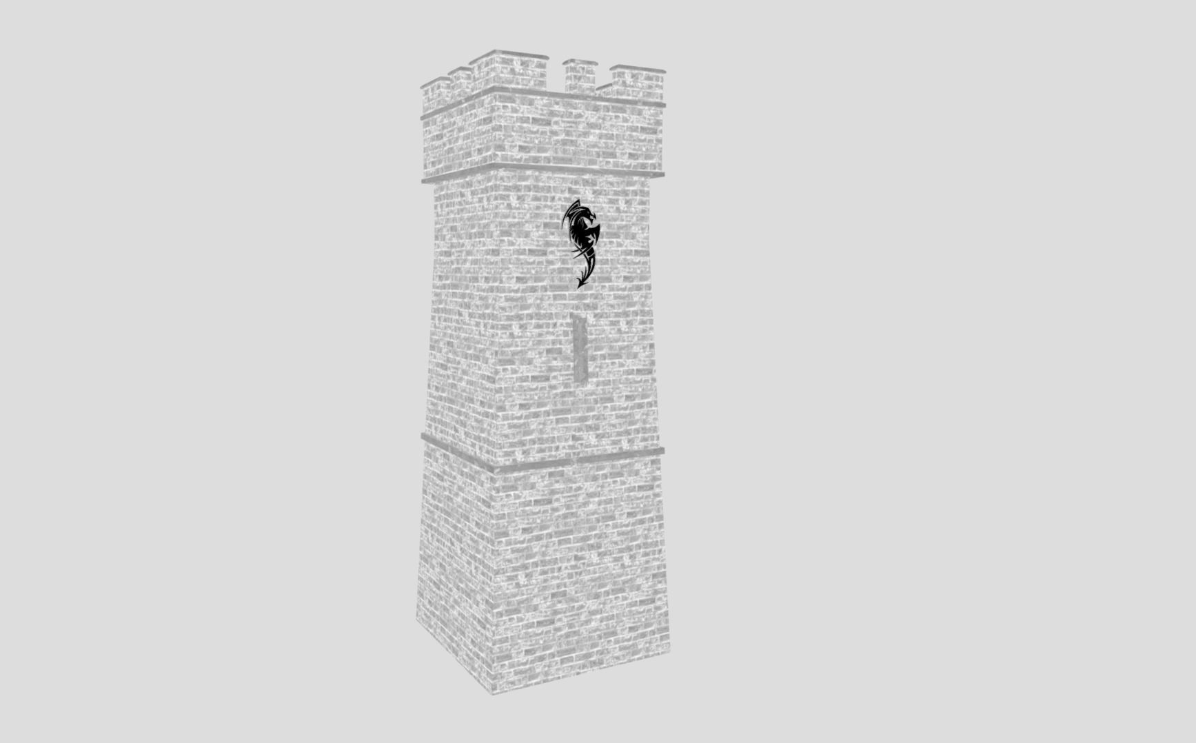 Medieval Castle Tower Low-poly 3D model_13
