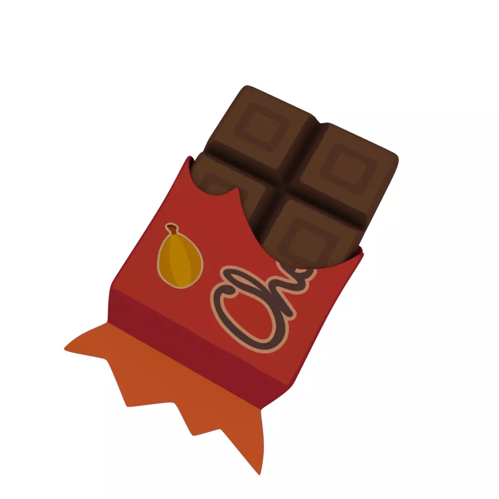 Opened chocolate bar 3D model
