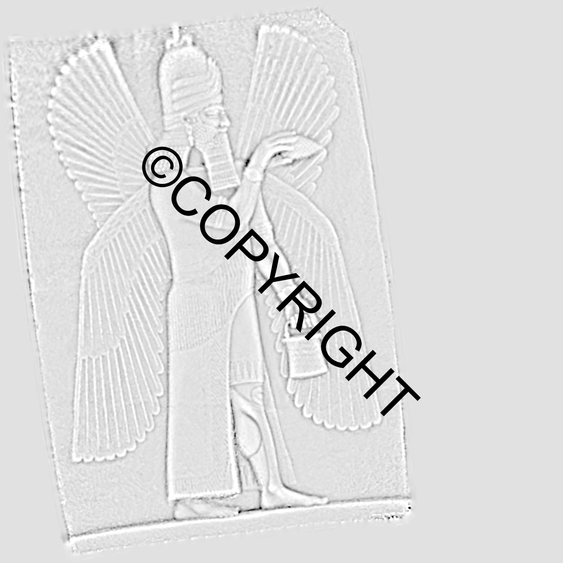 Assyrian Winged Genie Guardian and Bestower of Blessings Low-poly 3D model_10
