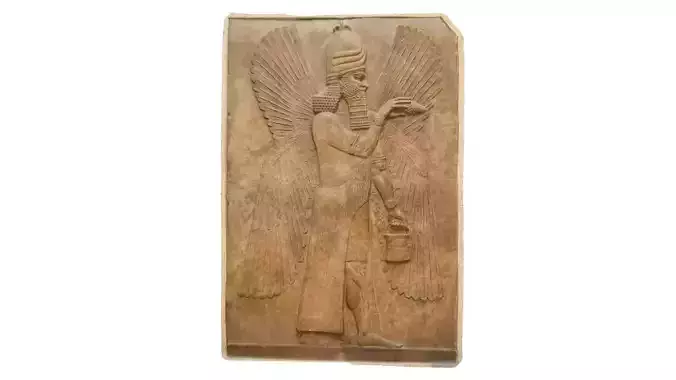 Assyrian Winged Genie Guardian and Bestower of Blessings Low-poly 3D model