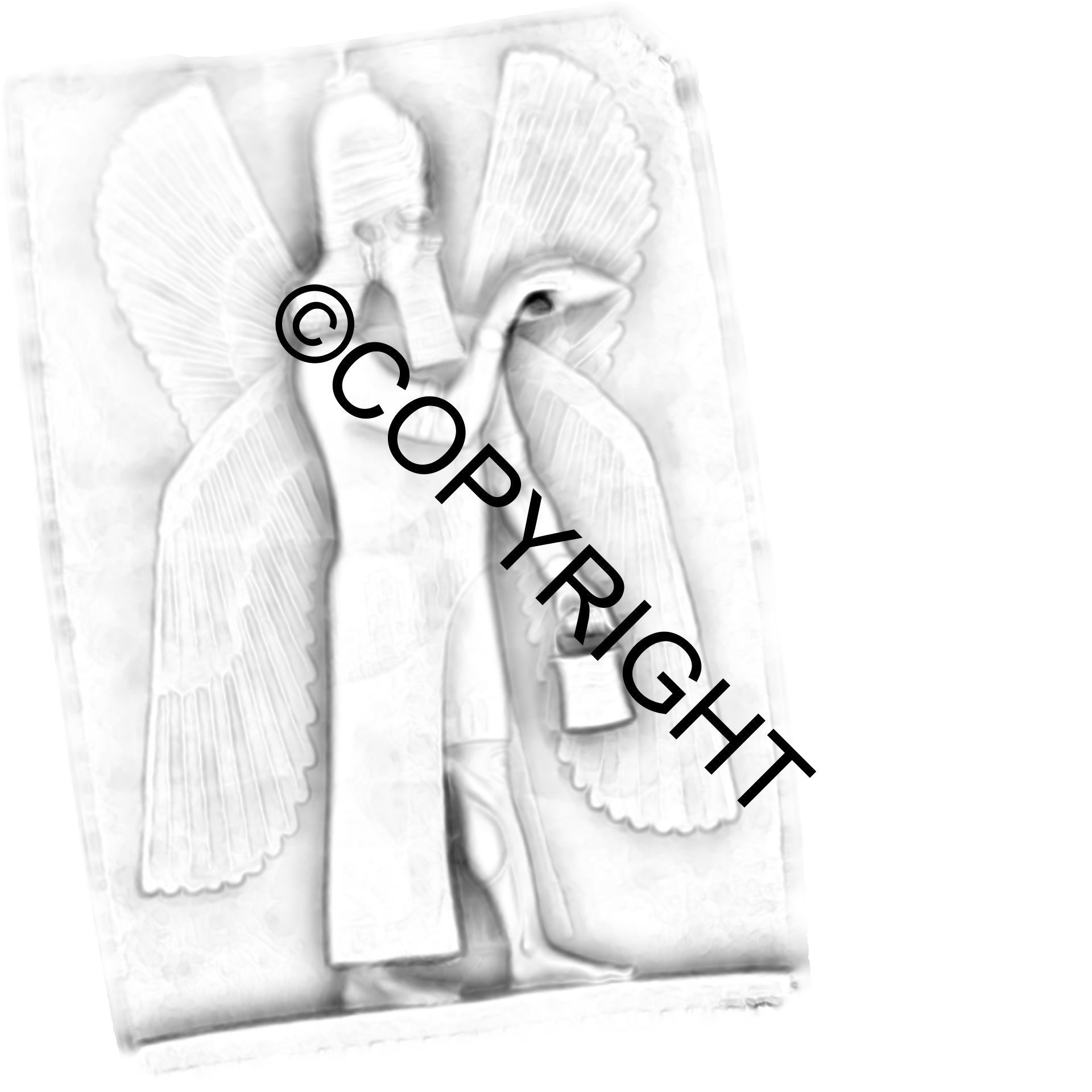 Assyrian Winged Genie Guardian and Bestower of Blessings Low-poly 3D model_9