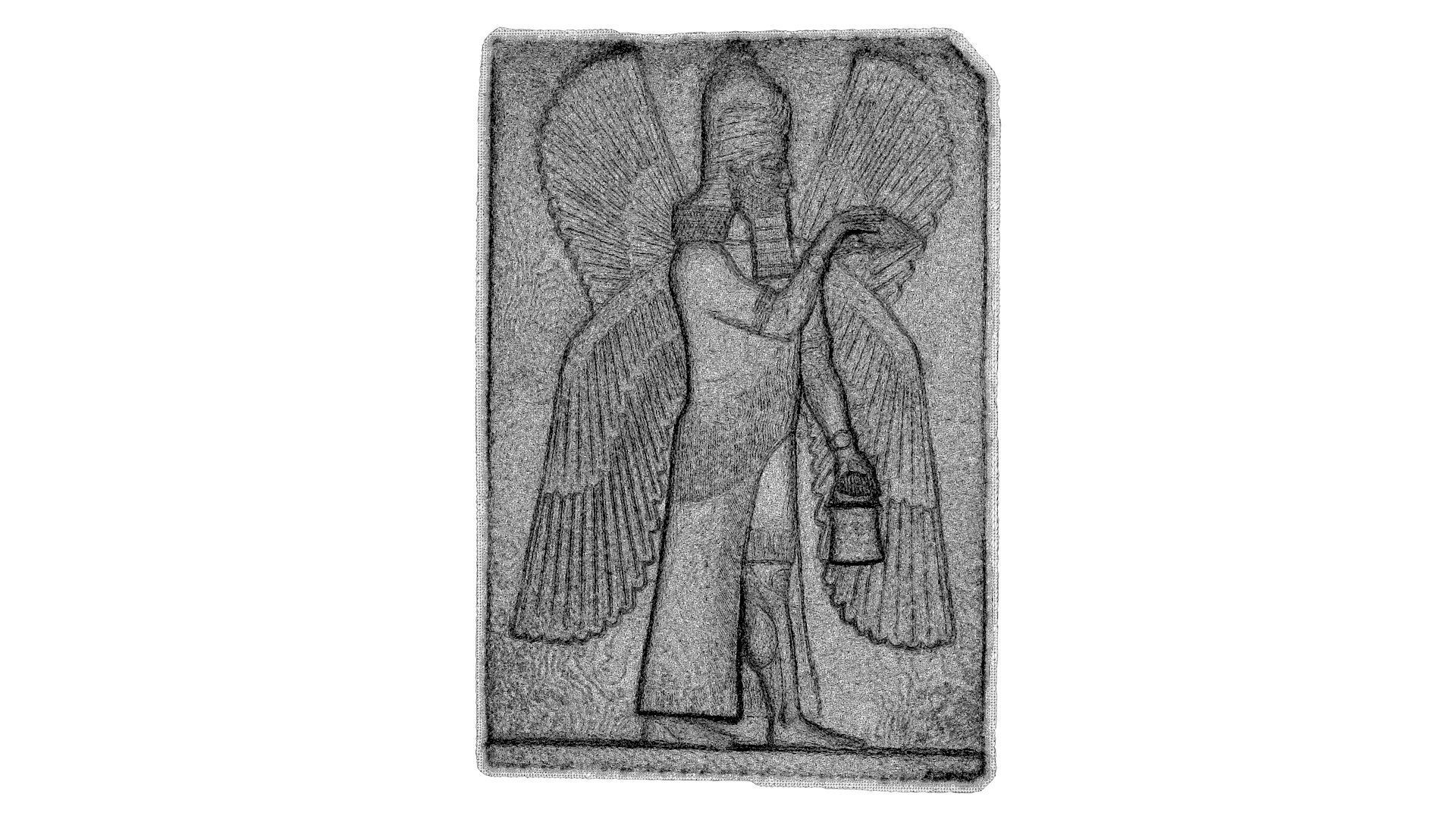 Assyrian Winged Genie Guardian and Bestower of Blessings Low-poly 3D model_5