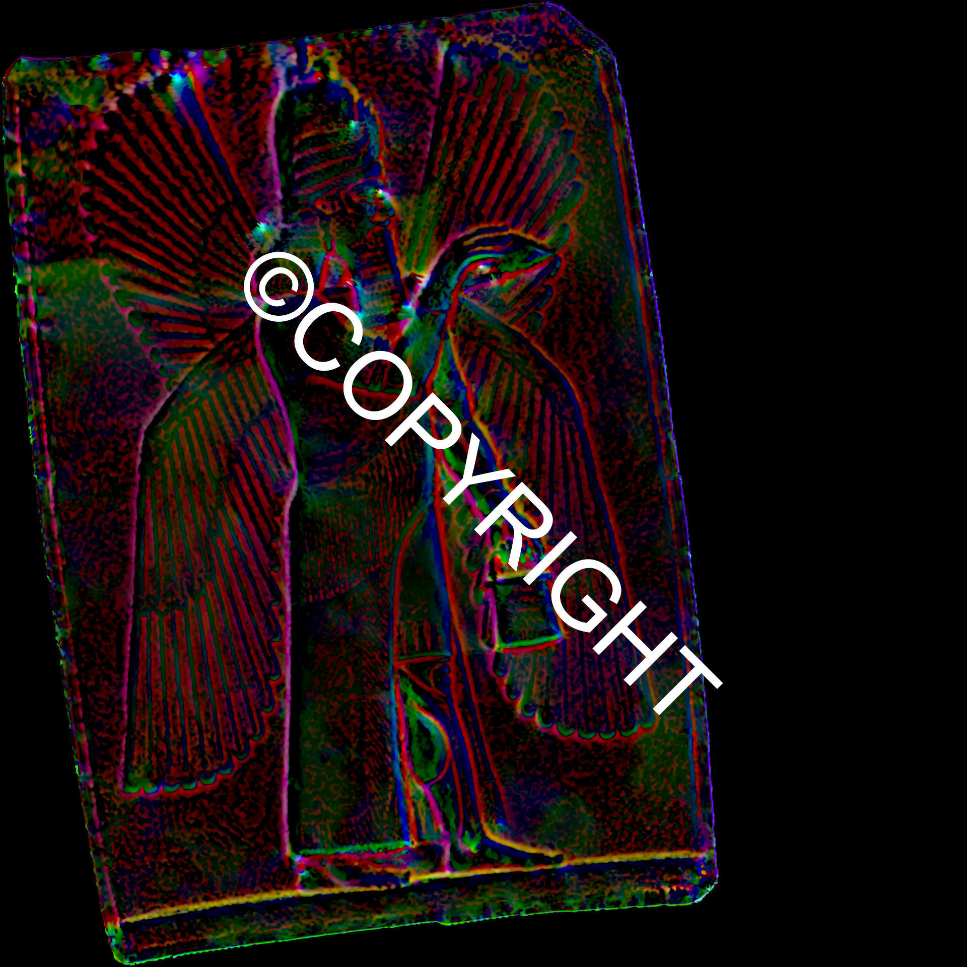 Assyrian Winged Genie Guardian and Bestower of Blessings Low-poly 3D model_13