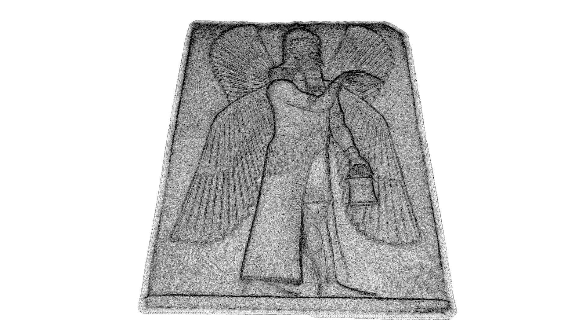 Assyrian Winged Genie Guardian and Bestower of Blessings Low-poly 3D model_47