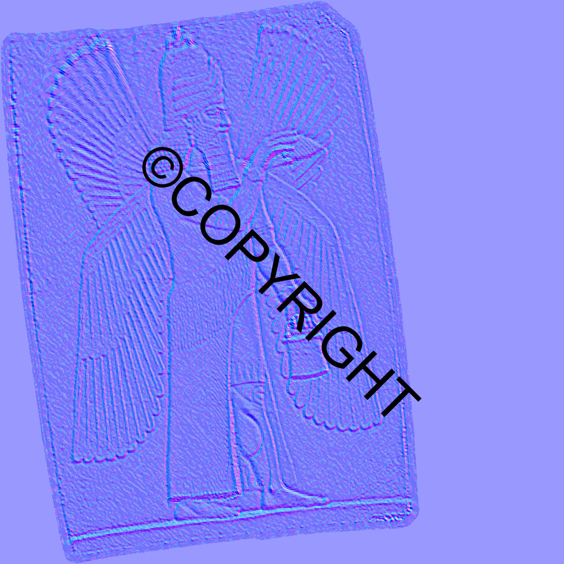 Assyrian Winged Genie Guardian and Bestower of Blessings Low-poly 3D model_14