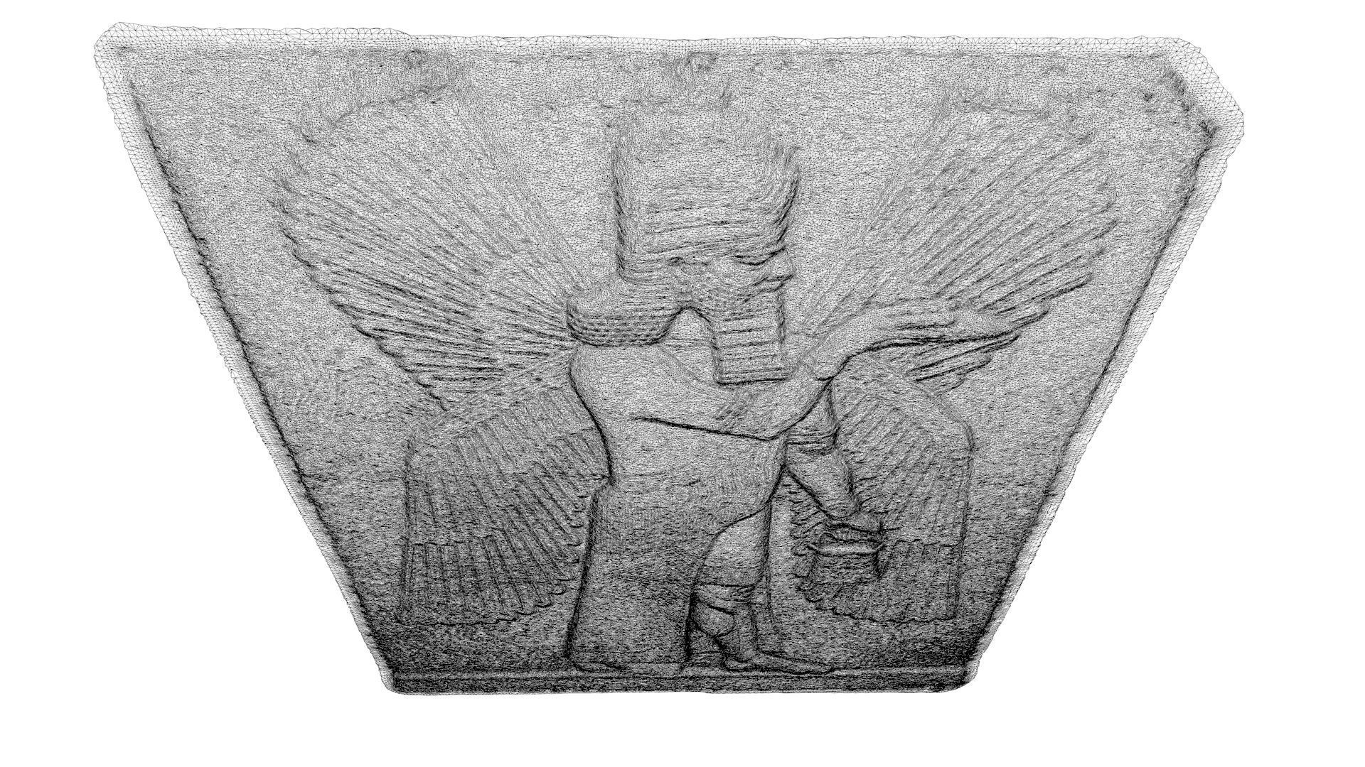 Assyrian Winged Genie Guardian and Bestower of Blessings Low-poly 3D model_45