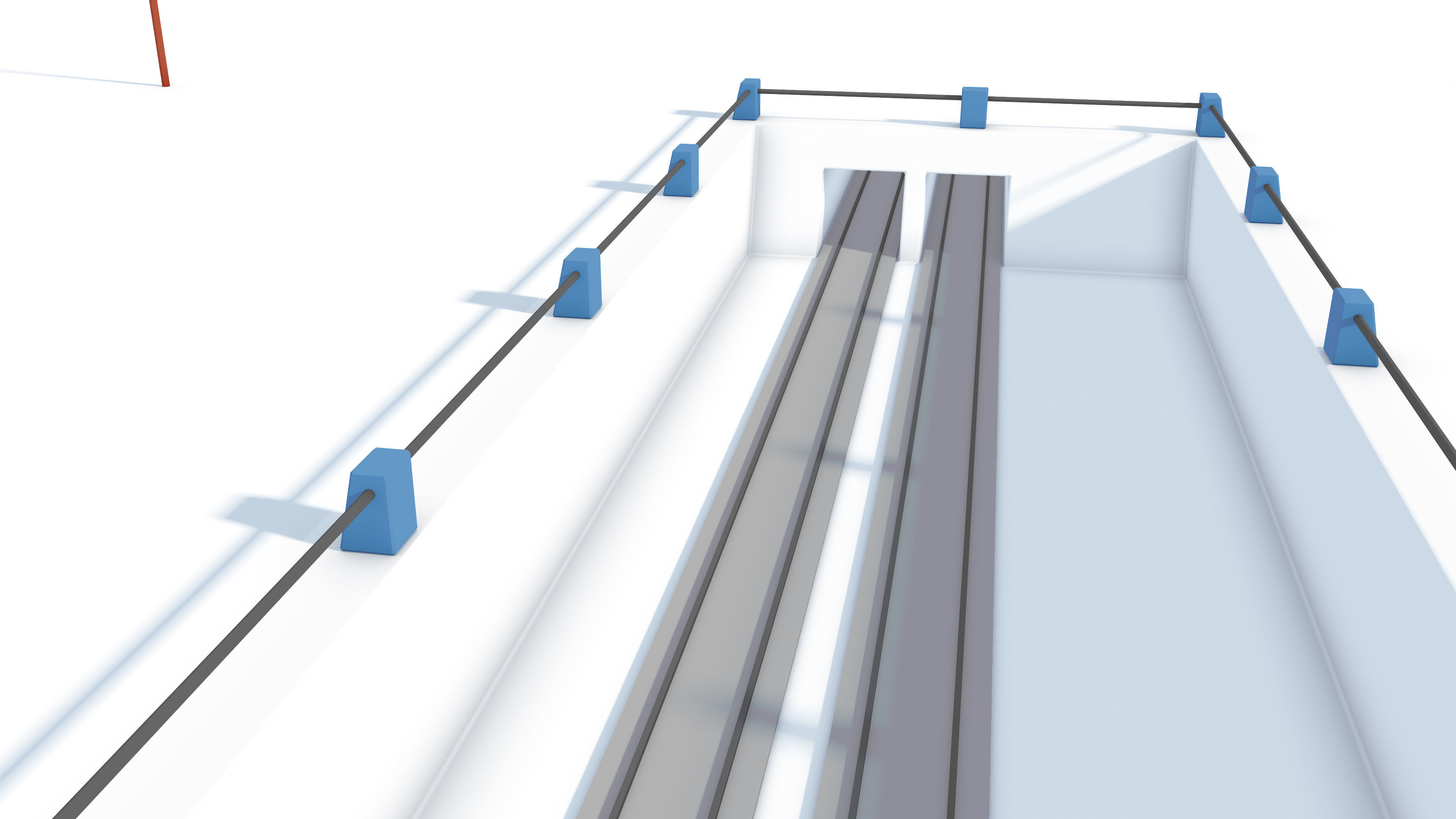 Cartoon Train Rail Kitbash - simple polygons 3D model 3D model_5
