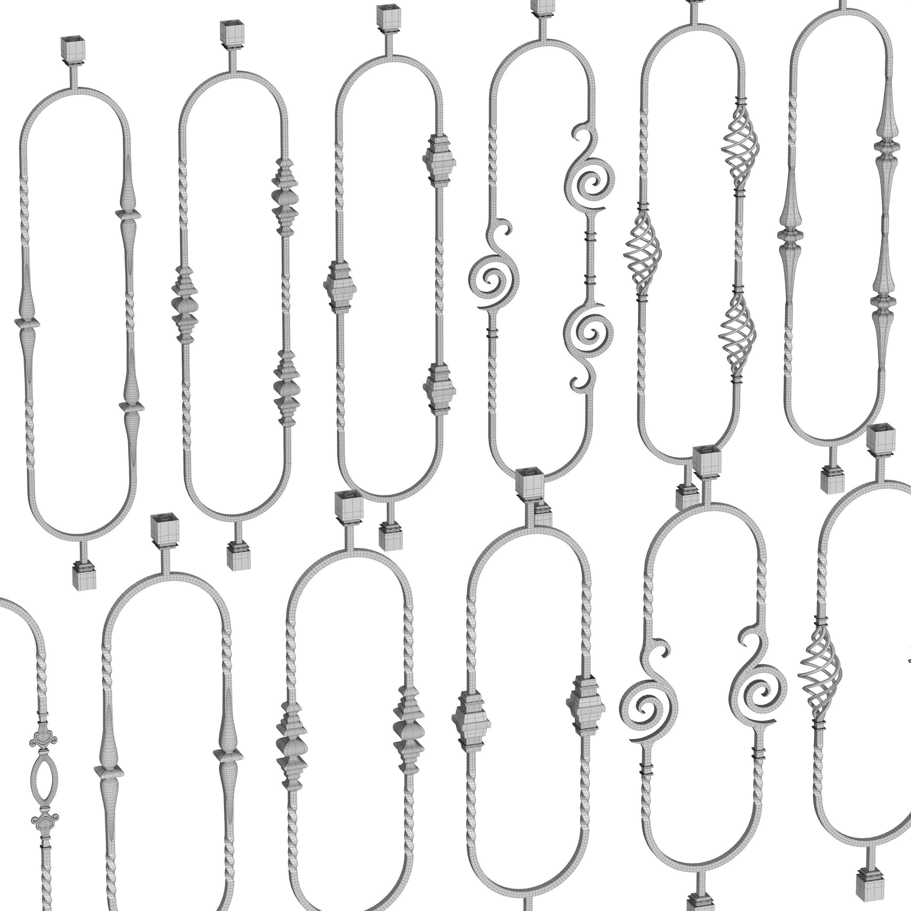 Wrought Iron Bundle No03 Railing 3D model_3