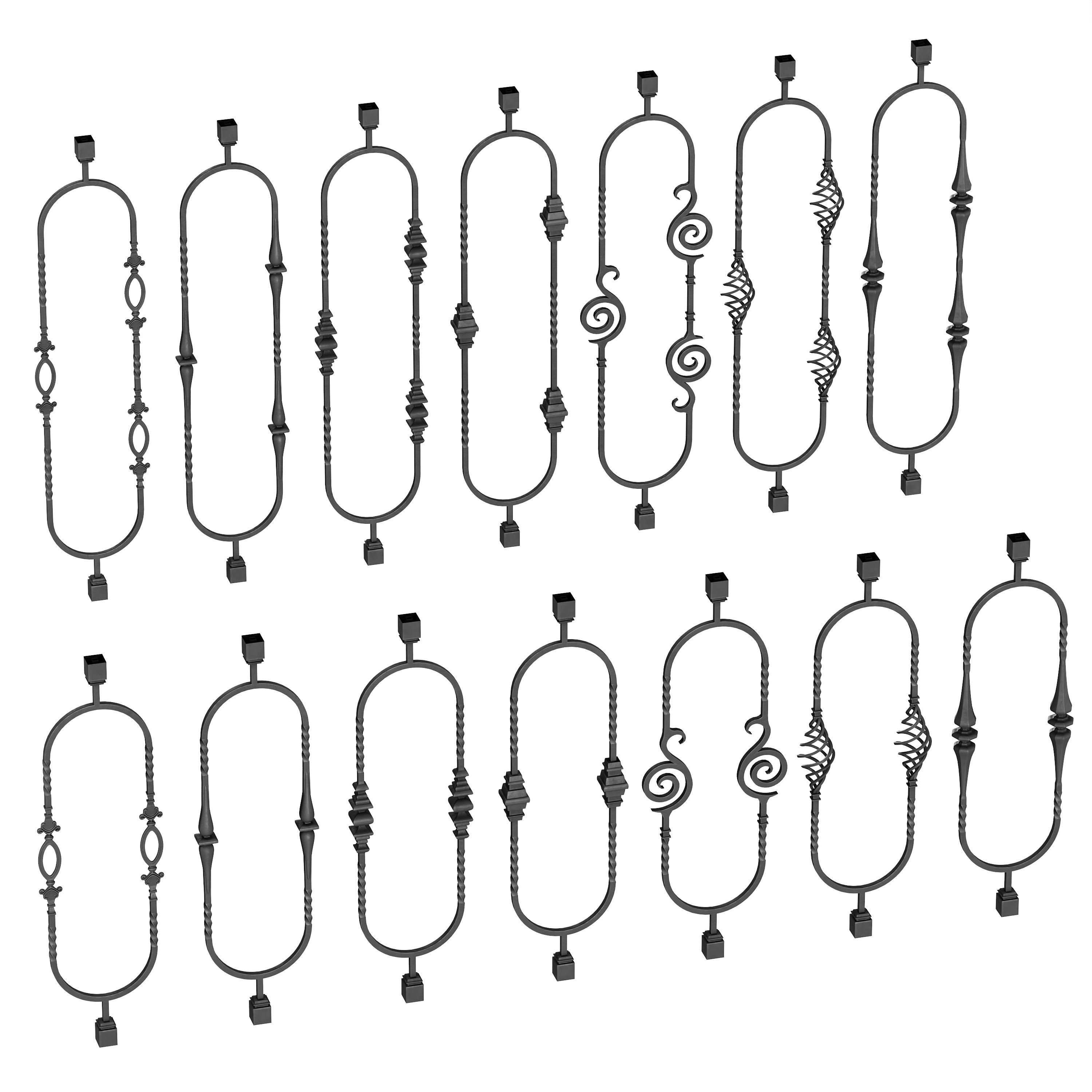 Wrought Iron Bundle No03 Railing 3D model_2