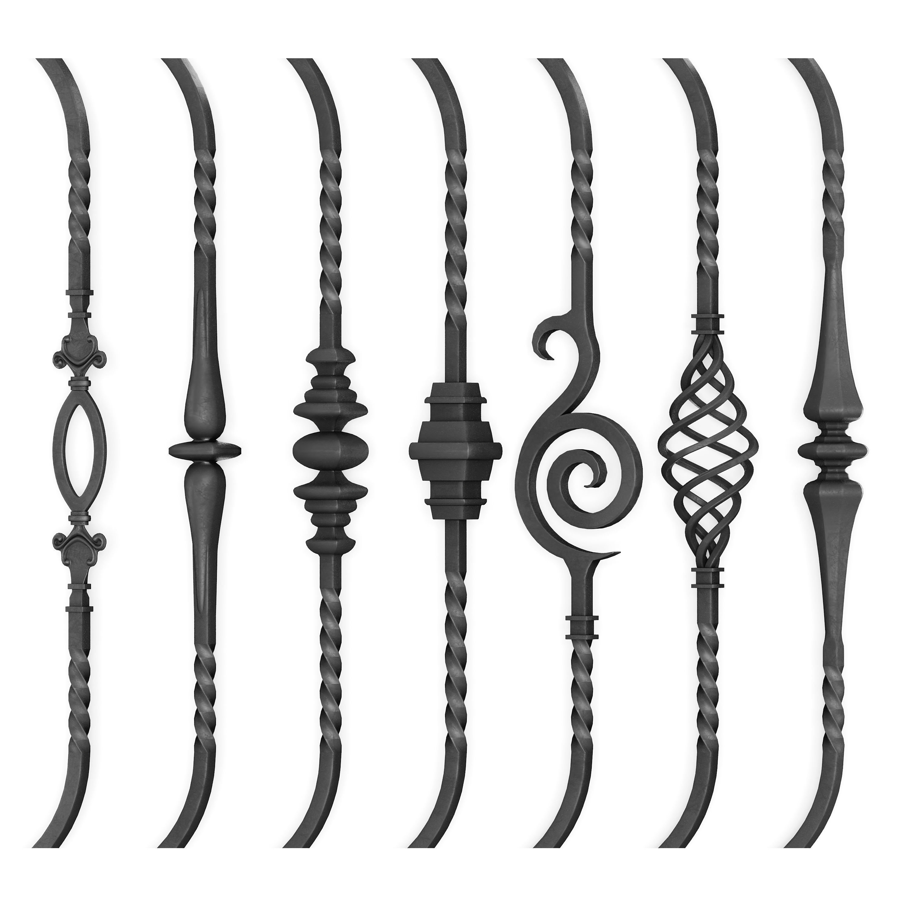Wrought Iron Bundle No03 Railing 3D model_1