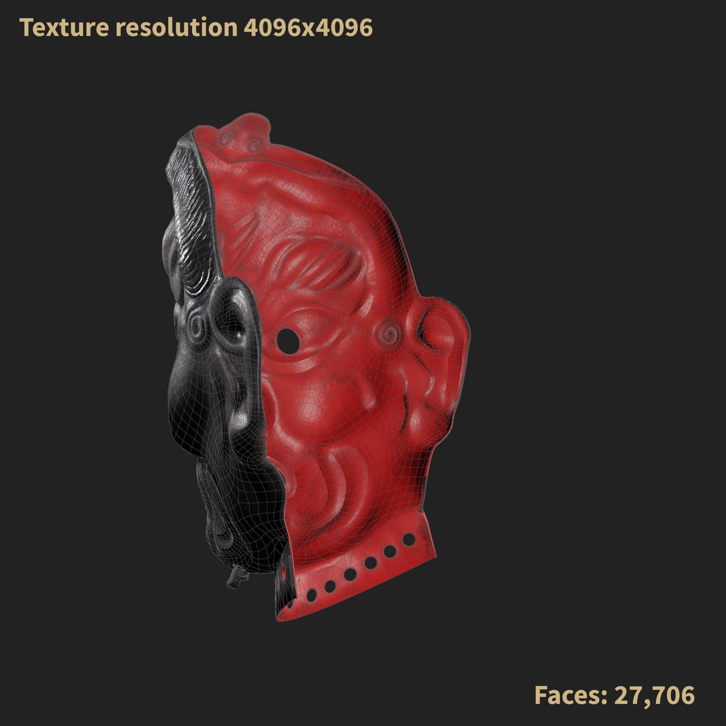 Jikokuten Samurai Mask 3D model_9
