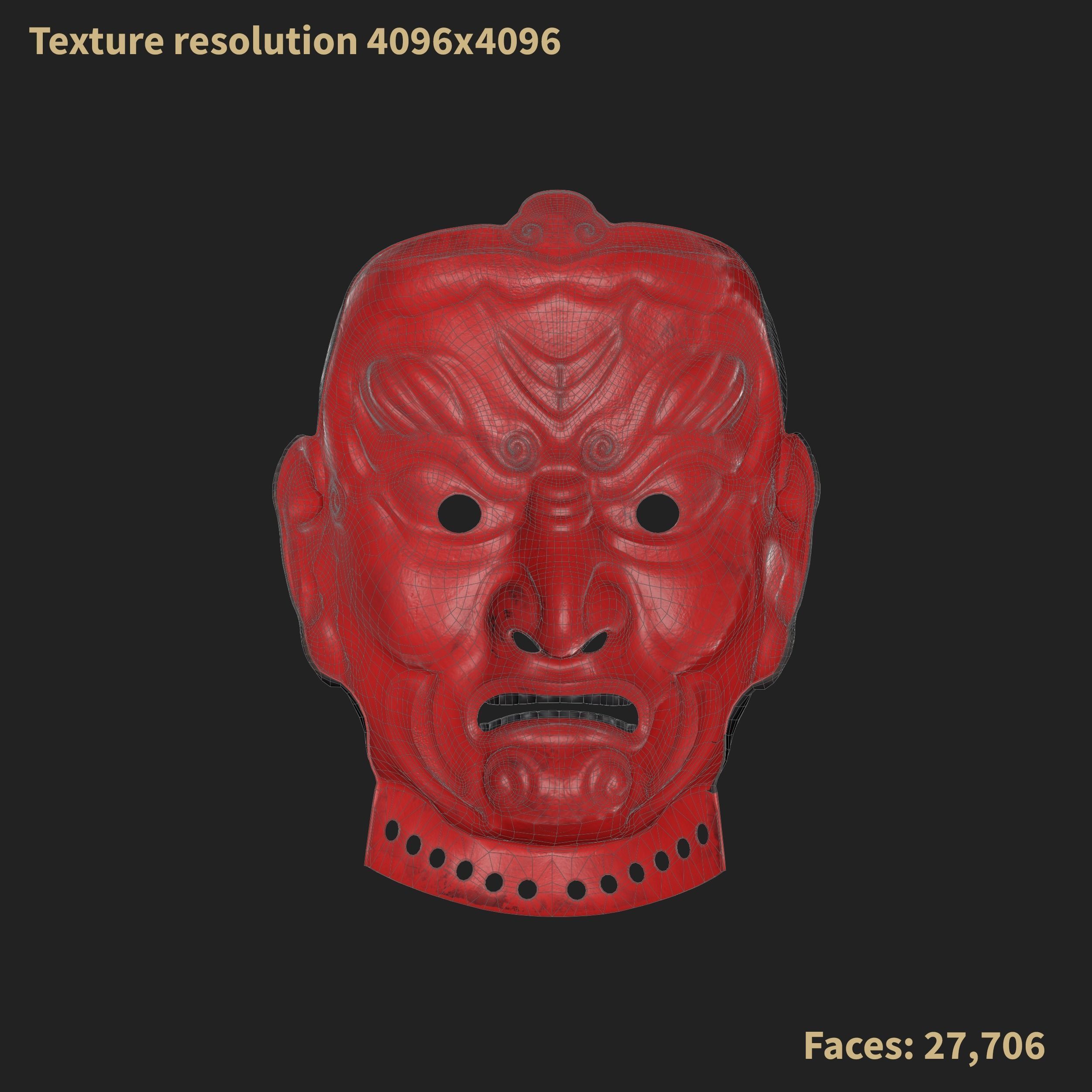 Jikokuten Samurai Mask 3D model_10