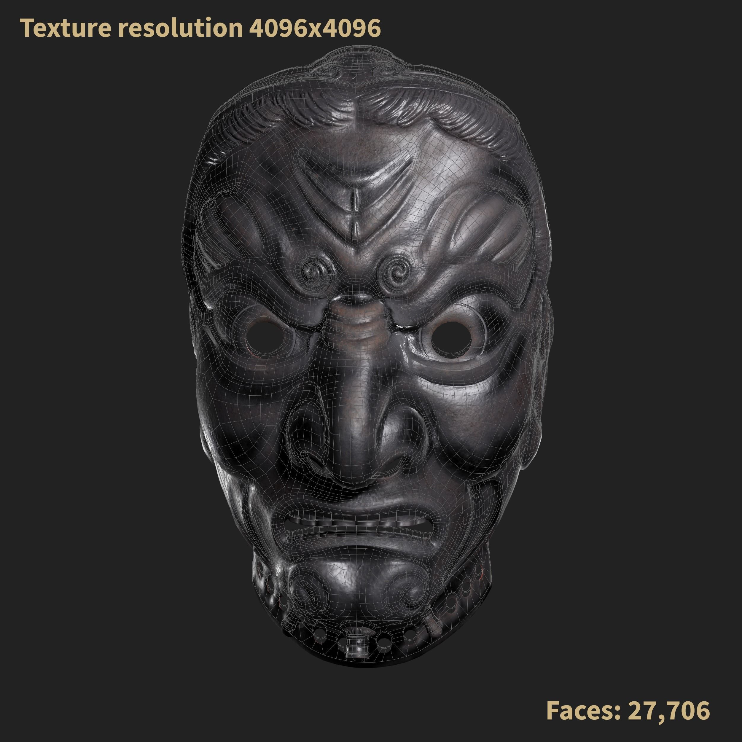 Jikokuten Samurai Mask 3D model_6